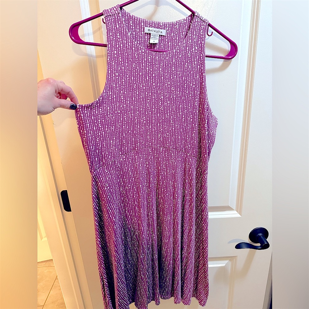 Sleeveless Pink and White Athleta Dress